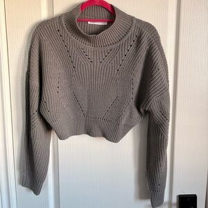 Cropped Gray Women's Sweater